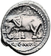 Denarius Caecilia: Quintus Caecilius Metellus Pius; Q•C•M•P•I, Rome, 81 BC reverse image
