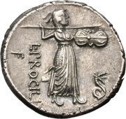 Denarius Procilia: Lucius Procilius; S•C / L•PROCILI F, Rome, 80 BC reverse image