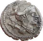 Denarius serratus Clodia: Tiberius Clodius Nero; S•C / TI•CLAVD•TI•F•AP•N obverse image