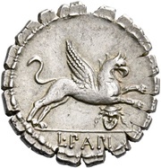 Denarius L. Papius; L•PAPI, Rome, 79 BC reverse image
