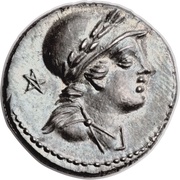 Denarius Volteia: Marcus Volteius; M•VOLTEI•M•F obverse image