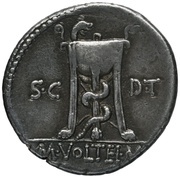 Denarius Volteia: Marcus Volteius; S•C D•T M•VOLTEI•M•F, Rome, 78 BC reverse image