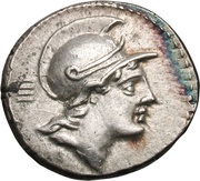 Denarius Satriena: Publius Satrienus; ROMA P•SATRIE NVS obverse image