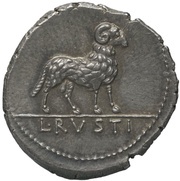 Denarius L. Rustius; L•RVSTI, Rome, 76 BC reverse image