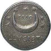 Denarius Lucretia: Lucius Lucretius Trio; TRIO L•LVCRETI, Rome, 76 BC reverse image