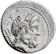 Denarius Lucretia: Lucius Lucretius Trio; L•LVCRETI TRIO obverse image