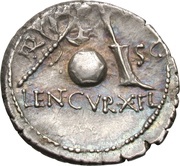 Denarius Cornelia: Gnaeus Cornelius Lentulus Marcellinus; G•P•R / EX•S•C LEN•CVR•Ӿ•FL, Rome, 76 BC - 75 BC reverse image