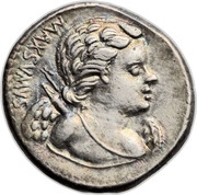 Denarius Egnatia: Gaius Egnatius Maximus; MAXSVMVS / C•EGNATIVS•CN•F CN•N obverse image