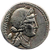 Denarius Egnatia: Caius Egnatius Maxsumus; C EGNATIVS CN F CN N obverse image