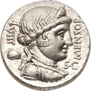 Denarius Farsuleia: Lucius Farsuleius Mensor; S•C MENSOR / L•FARSVLEI obverse image