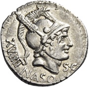 Denarius L. Axius Naso; NASO S•C/L•AXSIVS•L•F obverse image