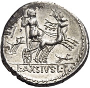 Denarius L. Axius Naso; NASO S•C/L•AXSIVS•L•F, Rome, 71 BC reverse image