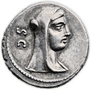 Denarius Sulpicia: Publius Sulpicius Galba; S•C / AE CVR P•GALB obverse image