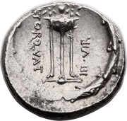 Denarius Manlia: Lucius Manlius Torquatus; SIBYLLA / L•TORQVAT III•VIR, Rome, 65 BC reverse image