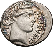Denarius Scribonia: Lucius Scribonius Libo; BON•EVENT LIBO / PVTEAL SCRIBON obverse image