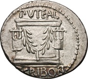 Denarius Scribonia: Lucius Scribonius Libo; BON•EVENT LIBO / PVTEAL SCRIBON, Rome, 62 BC reverse image