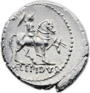 Denarius Aemilia: Marcus Aemilius Lepidus; M•LEPIDVS, Rome, 61 BC reverse image