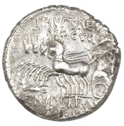 Denarius Aemilia:Marcus Æmilius Scaurus and Publius Plautius Hypsaeus, Rome, 58 BC reverse image