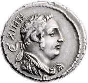 Denarius Cornelia: Faustus Cornelius Sulla; FEELIX / FAVSTVS obverse image