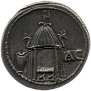 Denarius Cassia: Quintus Cassius Longinus; VEST Q•CASSIVS / AC, Rome, 55 BC reverse image