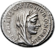 Denarius Fonteia: Publius Fonteius Capito; P•FONTEIVS•CAPITO•III•VIR•CONCORDIA / T•DIDI•IMP•VIL•PVB obverse image