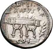 Denarius Pompeia: Quintus Pompeius Rufus; Q•POMPEI•Q•F RVFVS COS / SVLLA•COS Q•POMPEI•RVF obverse image