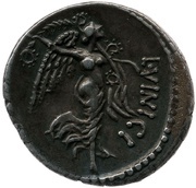 Denarius L. Vinicius; L•VINICI, Rome, 52 BC reverse image