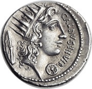 Denarius Coelia: Gaius Coelius Caldus; C•COEL•CALDVS COS L•D / CALDVS•III•VIR, Rome, 51 BC reverse image