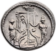 Denarius Sulpicia: Servius Sulpicius; SER SVLP, Rome, 51 BC reverse image