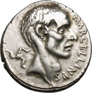 Denarius Cornelia: Publius Cornelius Lentulus Marcellinus; MARCELLINVS / MARCELLVS COS•QVINQ obverse image