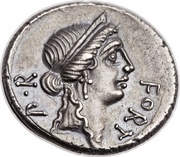 Denarius Sicinia: Quintus Sicinius; FORT P•R / III•VIR Q•SICINIVS obverse image