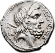 Denarius Neria: Gnaeus Nerius; NERI•Q•VRB / L•LENT C•MARC COS obverse image