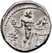Denarius Cornelia: Lucius Cornelius Lentulus Crus; L•LENT•C•MARC COS / Q; Apollonia-Mordiaeum mint, Rome, 49 BC reverse image
