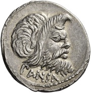 Denarius Vibia: Gaius Vibius Pansa Caetronianus; PANSA / C•VIBIVS•C•F•C•N IOVIS•AXVR obverse image