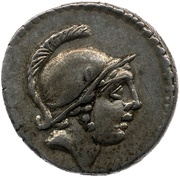 Denarius D. Iunius Brutus Albinus; ALBINVS BRVTI•F obverse image