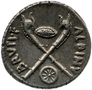 Denarius D. Iunius Brutus Albinus; ALBINVS BRVTI•F, Rome, 48 BC reverse image