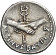 Denarius Vibia: Gaius Vibius Pansa Caetronianus; C•PANSA / ALBINVS•BRVTI•F, Rome, 48 BC reverse image