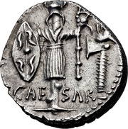 Denarius - Julius Caesar CAESAR; Trophy, Rome, 48 BC - 47 BC reverse image