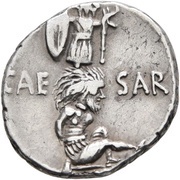 Denarius - Julius Caesar CAESAR; Trophy, Rome, 48 BC - 47 BC reverse image