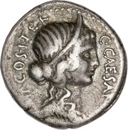 Denarius - Julius Caesar C•CAESAR IMP•COS•ITER / A•ALLIENVS PRO•COS obverse image