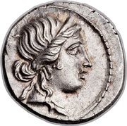 Denarius - Julius Caesar CAESAR; Aeneas obverse image