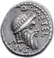 Denarius - Scipio Q•METEL PIVS / SCIPIO IMP obverse image