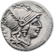 Denarius Carisia: Titus Carisius; ROMA / T•CARISI obverse image