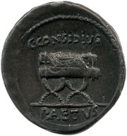 Denarius C. Considius Paetus; C•CONSIDIVS PAETVS, Rome, 46 BC reverse image