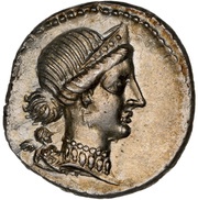 Denarius - Julius Caesar CAESAR; Trophy obverse image