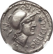 Denarius Pompey the Younger/M. Publicius obverse image