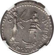 Denarius Pompey the Younger/M. Publicius, Rome, 46 BC - 45 BC reverse image