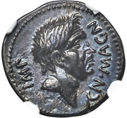 Denarius - Gnaeus Pompeius CN•MAGN IMP / M•MINAT SABI PR•Q obverse image