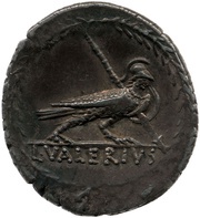 Denarius Valeria: Lucius Valerius Acisculus; ACISCVLVS / L•VALERIVS, Rome, 45 BC reverse image