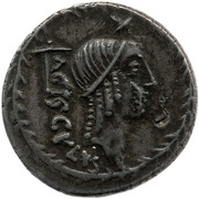 Denarius Valeria: Lucius Valerius Acisculus; ACISCVLVS / L•VALERIVS obverse image